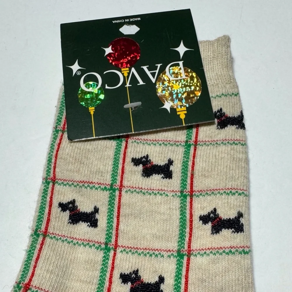 DAVCO Christmas Socks with Scottie Dog Print